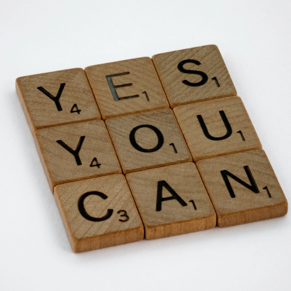 'Yes you can' written on blocks